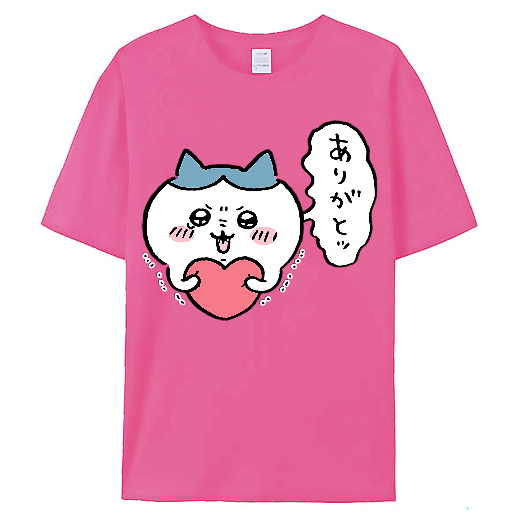 （画像用） ちいかわ ハチワレ Chii-kawa hachiware レディースカジュアルプリントTシャツ（綿100％）